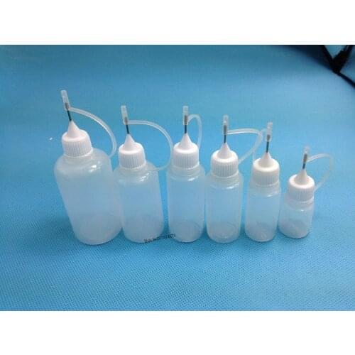 6Pcs Empty Plastic Steel Needle Embeded Dripper Bottles 5ML,10ML,15ML,20ML,30ML,50ML Free Shipping