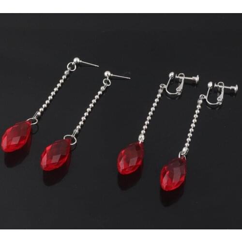 Anime HUNTER×HUNTER Kurapika Earrings Ear Clip Metal Water Drop Trendy Jewelry Unisex