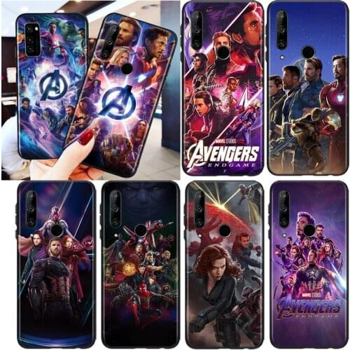 Marvel Avengers Heroes For Honor 8S 8C 8X MAX 8A 8 7S 7A 7C Play 3E Prime Pro 2020 2019 Silicone Black Phone Case