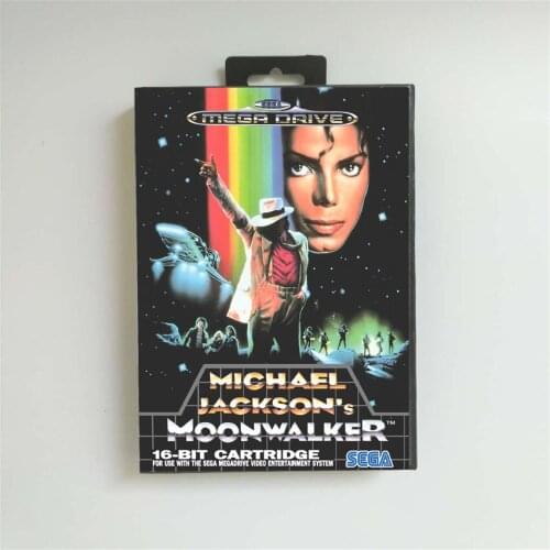 Michael Jacksons Moonwalker - EUR Cover With Retail Box 16 Bit MD Game Card for Megadrive Genesis Video Game Console