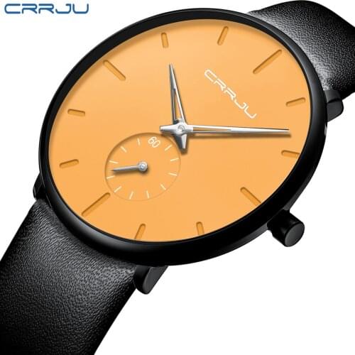 CRRJU New Sport Watches for Men Top Brand Luxury Fashion Quartz Clock Military Leather Male Wristwatch Relogio Masculino