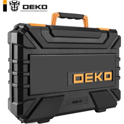 DEKO 22 Pcs Professional Car Repair Tool Set Auto Ratchet Spanner Screwdriver Socket Mechanics Tools Kit W/ Blow-Molding Box