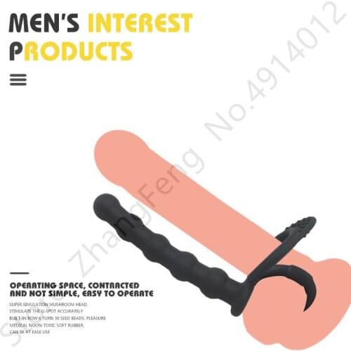 Silicone Cock Ring Wearing Penis Strap-on anal Dildo Butt Plug Sex Prostate Massage Anal Beads Adult Sex Toys For Men anal sex