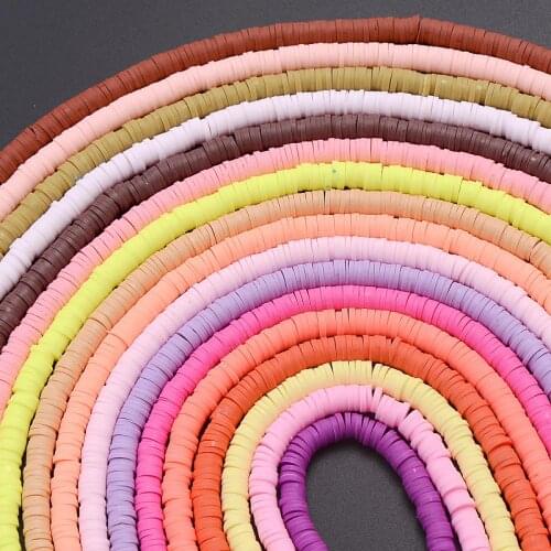 6mm Chip Disk Loose Spacer Loose Beads 10Pcs/Lot Flat Round Polymer Clay Beads For DIY Jewelry Handmade Making Approx 15