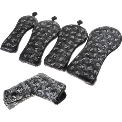 Golf Club Head Cover Skull Headcover for Wood Drivers 400cc Fairway Blade Putter