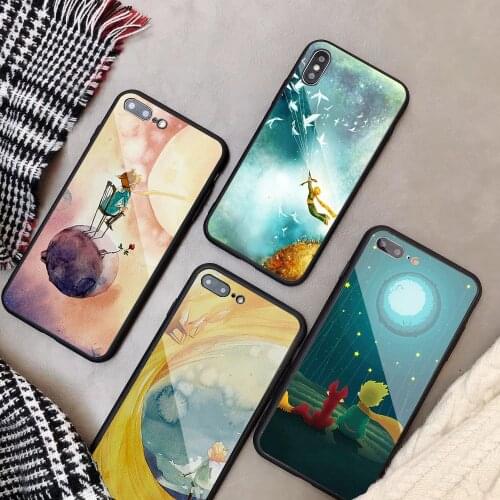 The Little Prince and the Fox Tempered Glass Phone Case For iPhone 6 6plus 7 plus 8 8plus 5 5S 5C SE For iPhone X XS XR XS Max