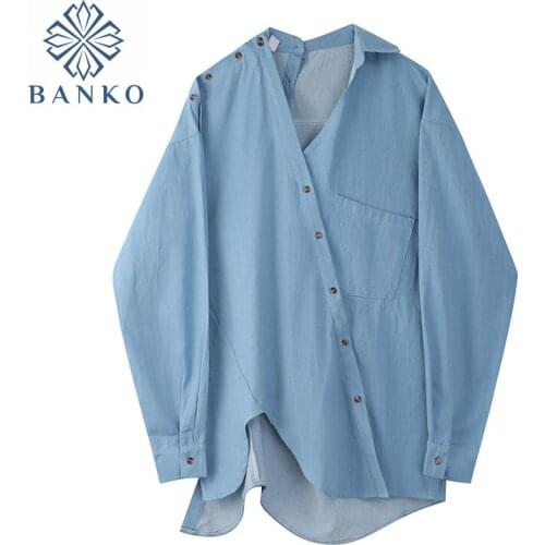 Женские джинсовые рубашки Mina Happiness China At AliExpress