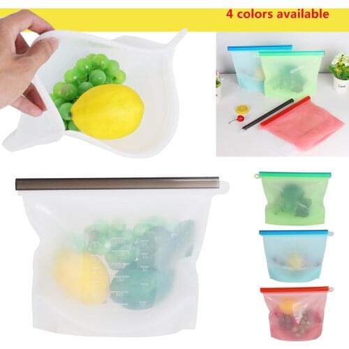 Reusable Vacuum Silicone Food Bag Sealer Freezer Milk Fruit Meat Storage Bags Fridge Food Containers Refrigerat Bags