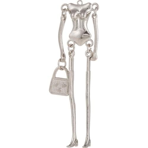 10pcs/lot Fashion Doll necklace findings parts accessories parts doll pendant body with arms and feet Dress up DIY by yourself