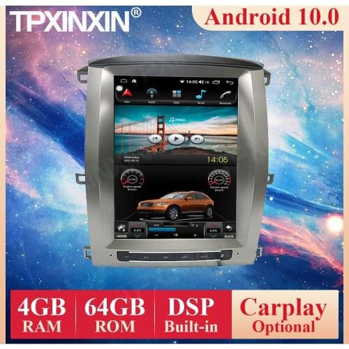 Tesla Style Screen Android 10 Car Radio For Toyota Land Cruiser 100 LC100 2002-2007 Multimedia Video Player Navigation GPS 2din
