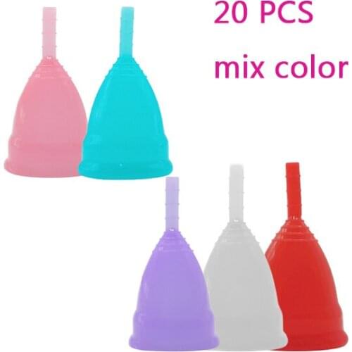 20 Pcs medical grade silicone women menstrual cup menstrual cup feminine hygiene menstrual environmental protection reusable cup