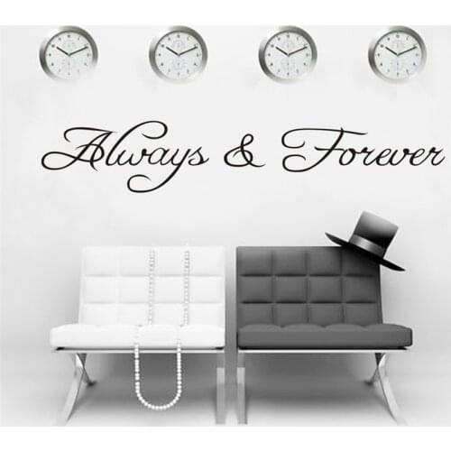 ALWAYS FOREVER Family Bedroom Wall Stickers living room Wall Decals Family Decoration Art mural PCV stickers