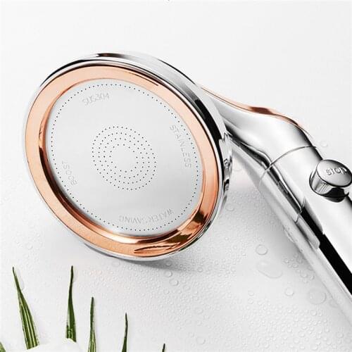 Adjustable Rotating High Pressure Handheld Shower Head One Button Stop Water Pressurized Shower Nozzle Bathroom Shower Head