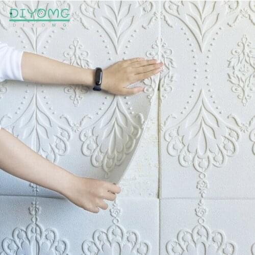 New 3D Wallpaper Waterproof Self-Adhesive Wall Stickers for Kids Room Bedroom Living Room Foam Panel Wall Stickers Contact Paper
