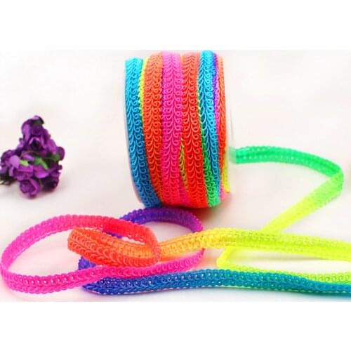 Rainbow Curve Nylon Lace 11mm Trim Centipede Braided Ribbon Fabric Handmade DIY Clothes Sewing Supplies Craft Accessories 5yards