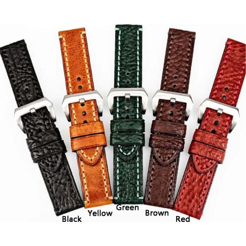 Vintage Brown Handmade Leather Watchband 20 22 24 26MM Brown Top Layer Leather Strap Suitable For PAM Vintage Bracelet