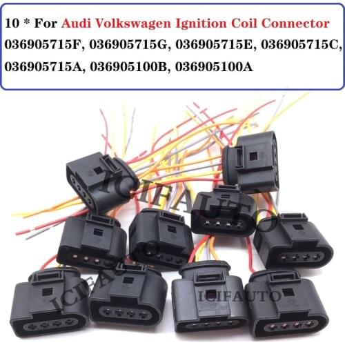 1J0973724 Ignition Coil Connector Repair Harness Plug Wiring Fits for Audi VW Jetta Passat 1J0 973 724