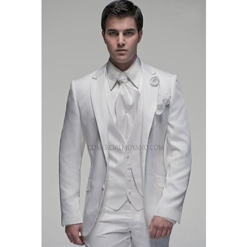 New Arrival Groom Tuxedo Two Buttons Groomsmen Notch Lapel Wedding/Dinner Suits Best Man Bridegroom (Jacket+Pants+Tie+Vest)B367
