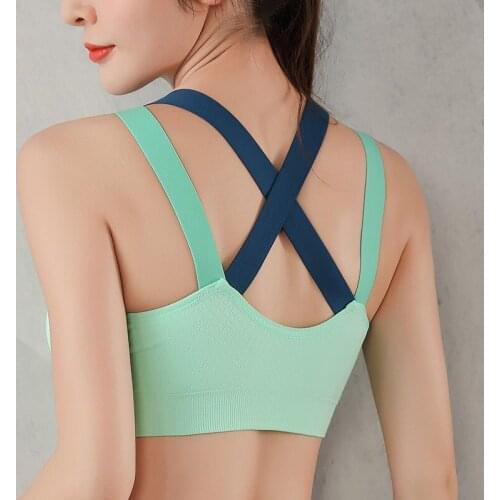 Sports Bra Women Gym Workout Shockproof Underwear Padded Comfy Fitness Push Up Yoga Bra Breathable Female Running Training Top