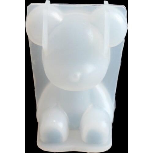 Stereo Straight Hand Holding Hand Bear Silicone Mold Sitting Bear Aromatherapy Gypsum Pendulum Mold B125