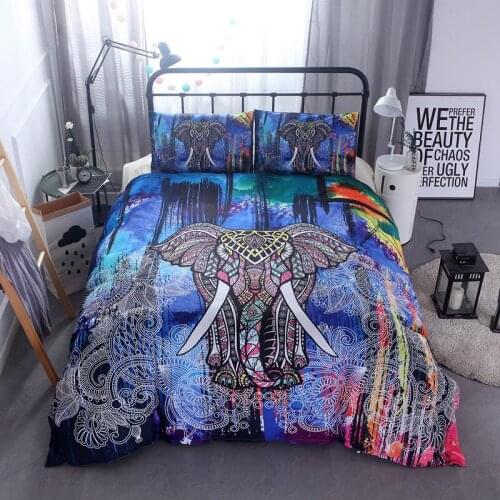 Ethnic Style Elephant Animal Print Bed set Quilt/ Duvet Cover Pillow Case Bedding Set 3D High Quality Home Decoration