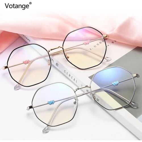 Vintage Metal Blue Light Blocking Eyeglasses Women Personality College Style Glasses Frame Mobile Phone Gaming Goggles E059
