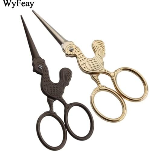 Chicken Shape Vintage Scissors Stainless Steel Embroidery Scissors Sewing Crane Shape Stork Measures Fabric Retro Scissors Shear