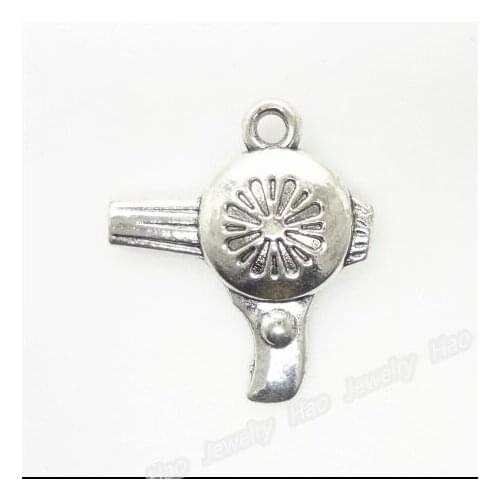 25 pcs Vintage Charms Hair dryer Pendant Antique silver Fit Bracelets Necklace DIY Metal Jewelry Making