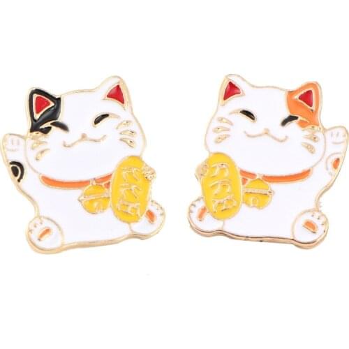 Cat Badge Fortune Cat Brooch Cartoon Mini Accessories Ins Tide Brand Spring Festival Gift New Year Pin