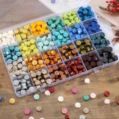 1 Box Vintage Octagonal Sealing Wax Tablet DIY Envelope Party Invitation Letter Card Tools Seal Dedicated Stamp Seal Wax Beads
