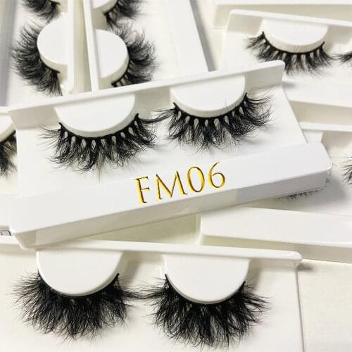 1 Pair FM Fluffy Mink Hair Messy Lashes Soft Natural Eyelashes Makeup Wholesale 3D Dramatic Volume Mink False Eyelashes In Bulk