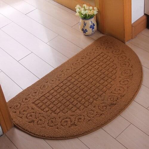 1Pcs 50x80cm Fashion Luxury Bedroom Semicircle Mat Jacquard carpet non-slip mat living room bath room kitchen toilet door mat