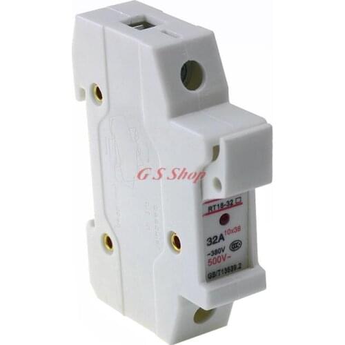 1PCS RT18-32 32A AC 380V fuse seat rail guide rail mounting fuse fuse base 1P