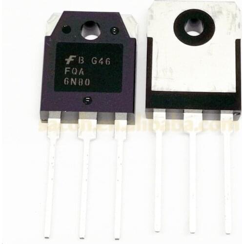 10Pcs FQA6N80 or FQA6N70 or FQA5N90 TO-3P 6A 800V N-Channel Power MOSFET