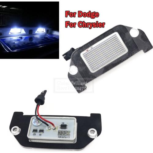 1x/2x 6000K White 18-SMD LED Car Number License Plate Lights For Dodge Charger Magnum Challenger Avenger Dart Chrysler 200 300