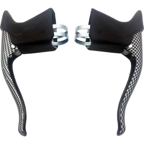 22.2-23.8mm Bicycle Brake Lever Racer Road Bike Aluminum Alloy Quick Release Mechanism with Rubber Hood for Handlebar Bike parts