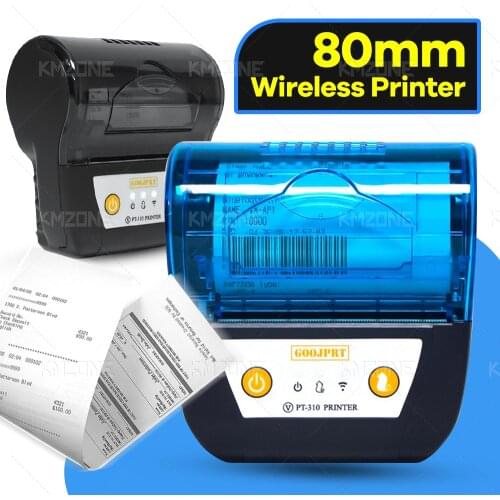 3 Inch 80mm Thermal Receipt Printer inkness Printing Bluetooth Wireless Connected Mini Thermal Printer Phone and Computer