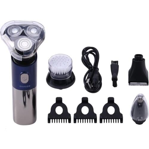 4 in 1 Wet Dry Use Multifunctional Hair Clipper Rechargeable Cordless Electric Hair Clipper Mens Shaver Trimmer Blue