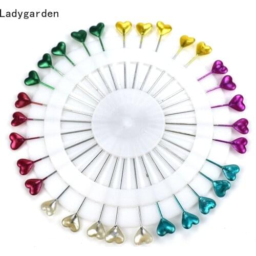60PCS Love Heart Bead Pearl Head Dressmaking Straight Pins Clothes Sewing Needle Pins for Sewing Decoration Embroidery