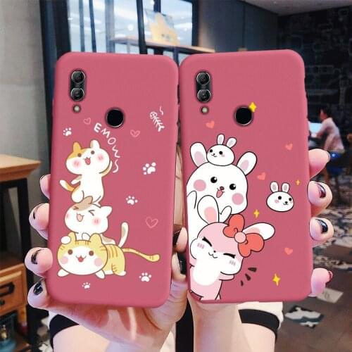 Lovely Funda For Huawei Honor Note 10 case RVL-ALO9 Back Cover Silicone Cat Rabbit Cute For Huawei honor note 10 Cover Haw Red