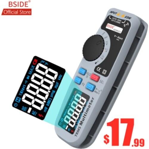 BSIDE ADM92CL Color Display Digital Multimeter True RMS Auto Range 6000 TRMS Tester with Live Wire Check Temp Diode Meter Kit