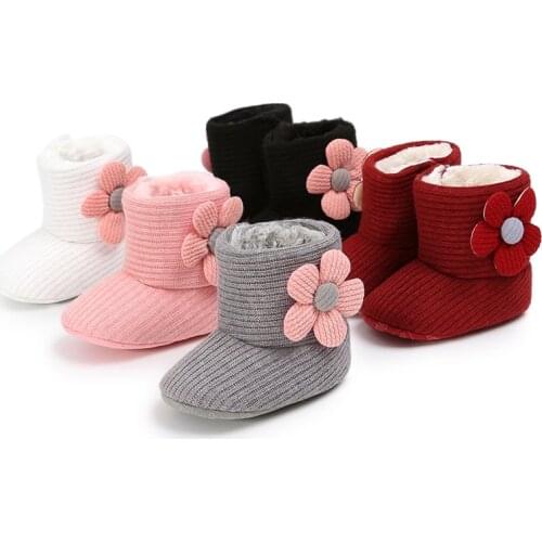 Baby Boots Winter Infants Shoes 0-1year Winter Soft Cotton Snow Boots Baby Girl Boy Bow Knot Non-slip Soft Walking Toddler Shoes