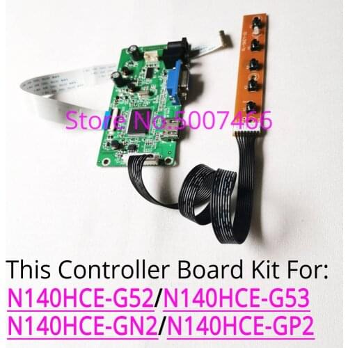 Fit N140HCE-G52/G53/GN2/GP2 WLED laptop PC EDP 30-Pin 14" LCD panel 1920*1080 VGA monitor controller drive board DIY kit