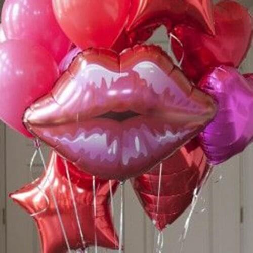 HOT sale 50pcs 76*73 cm Lips Balloons Kids Toys Marriage Decorations Kiss Lip Foil Helium Ballon 30inch love wedding globos