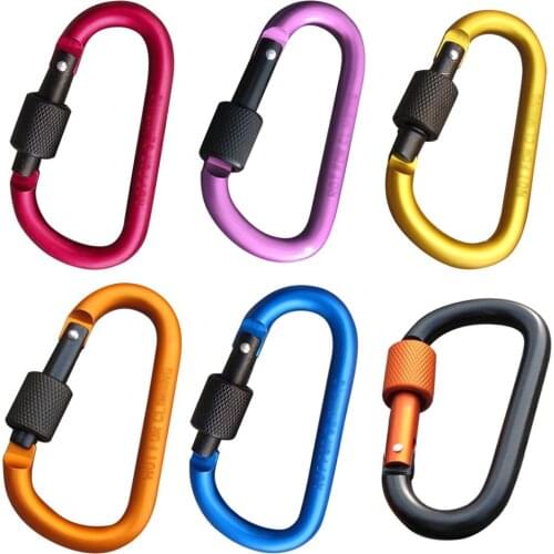 Aluminum Alloy Carabiner Keychain Outdoor Camping climbing Equipment Snap Clip Lock backpack Buckle Hook hanging Fishing Tool