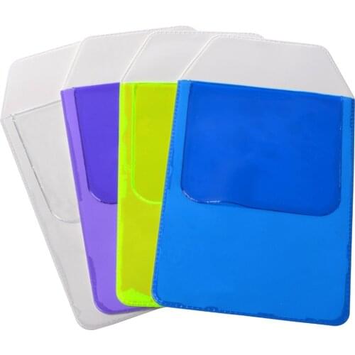 Assorted Colors Pocket Protector for Pen Leaks (Blue&Purple&Transparent&Yellow)