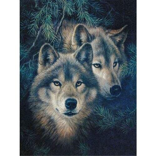 Animal Wolf Printed Canvas 11CT Cross Stitch DIY Embroidery Patterns DMC Threads Sewing Needlework Hobby Painting Different