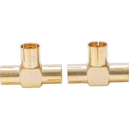 DVB-T set, triple T adapter connector F / F, female antenna, cable TV antenna female 2 elbow connector