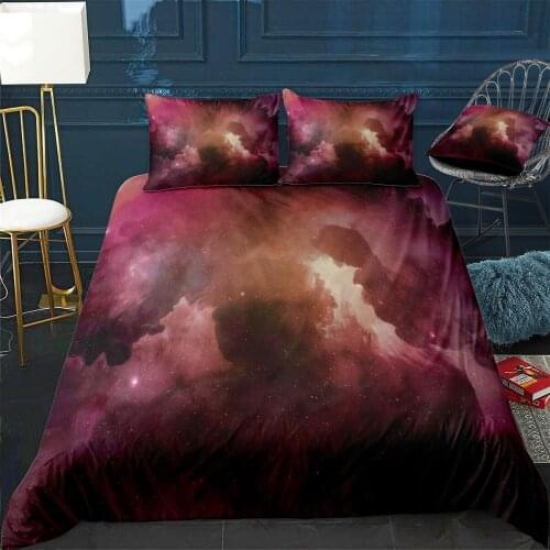 Beautiful univers Quilt Cover Pillowcase 3Piece Comforter Bedding Set With Pillow Case Single Double Duvet Cover Home Decora