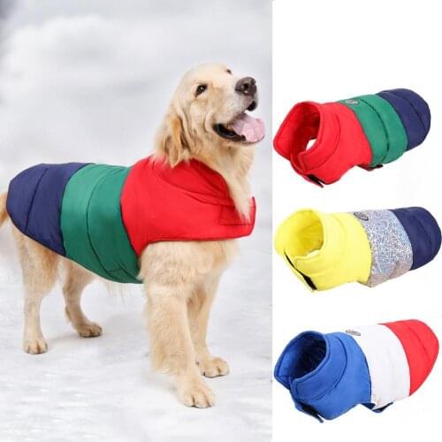 Lightweight Durable Thickened Pet Dogs Coat Costume Bright Color Pet Vest Stitching Color for Winter